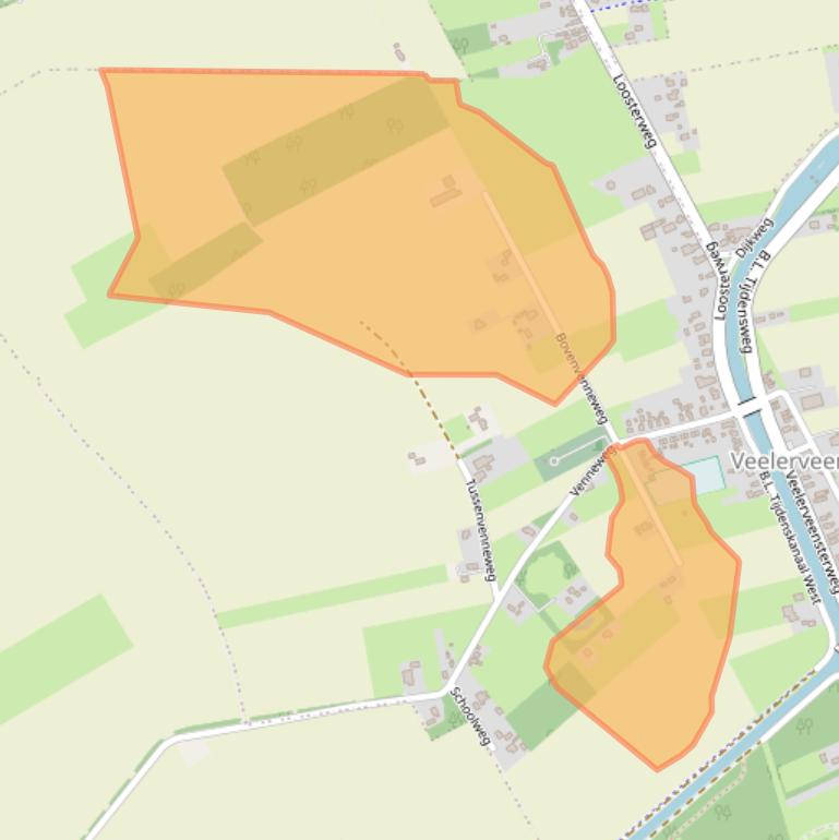 Kaart van postcodegebied 9566TE.