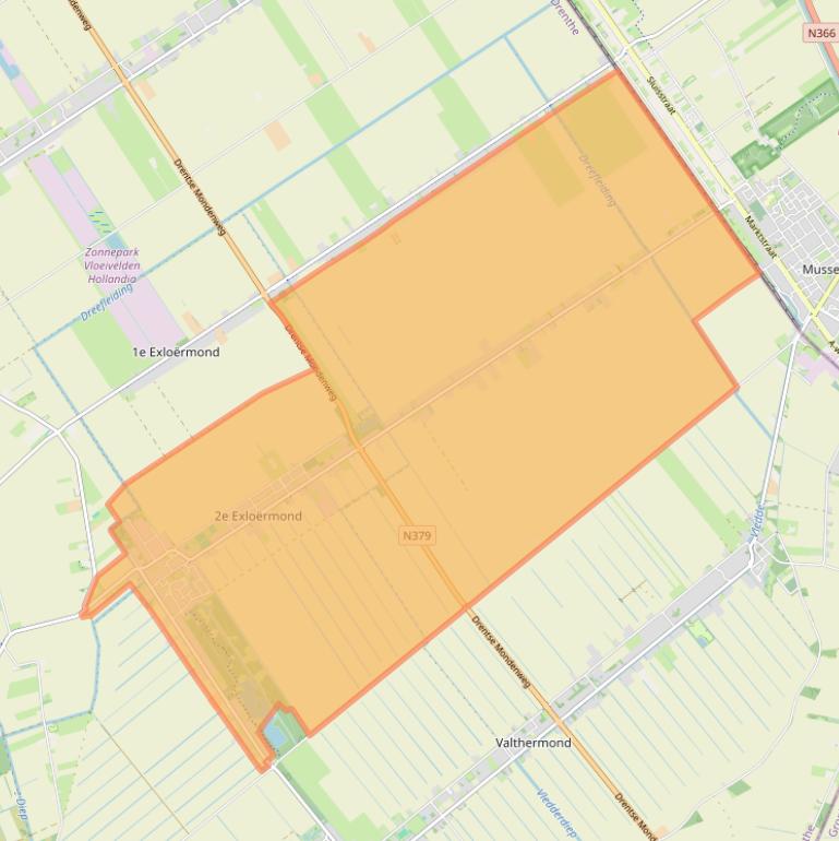 Kaart van postcodegebied 9571.