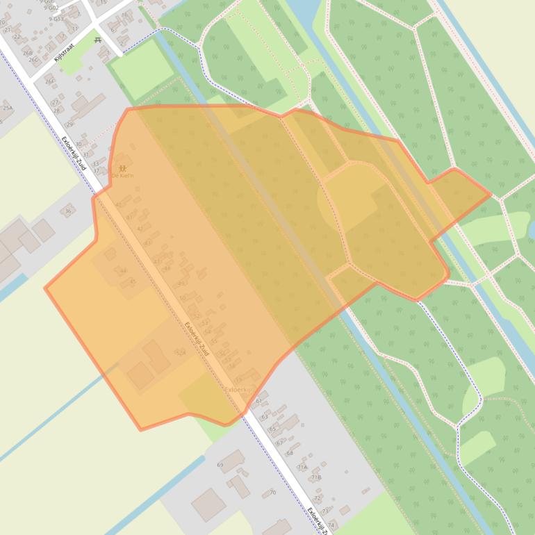 Kaart van postcodegebied 9571AC.