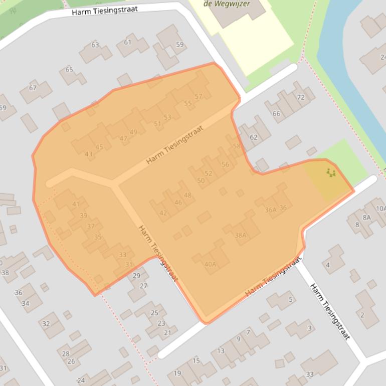 Kaart van postcodegebied 9571AX.