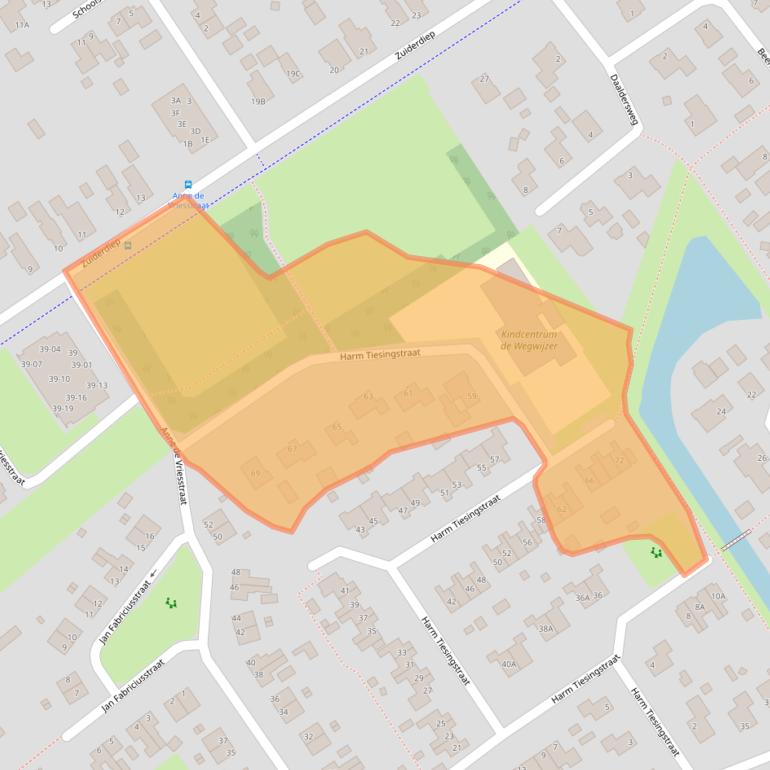 Kaart van postcodegebied 9571AZ.