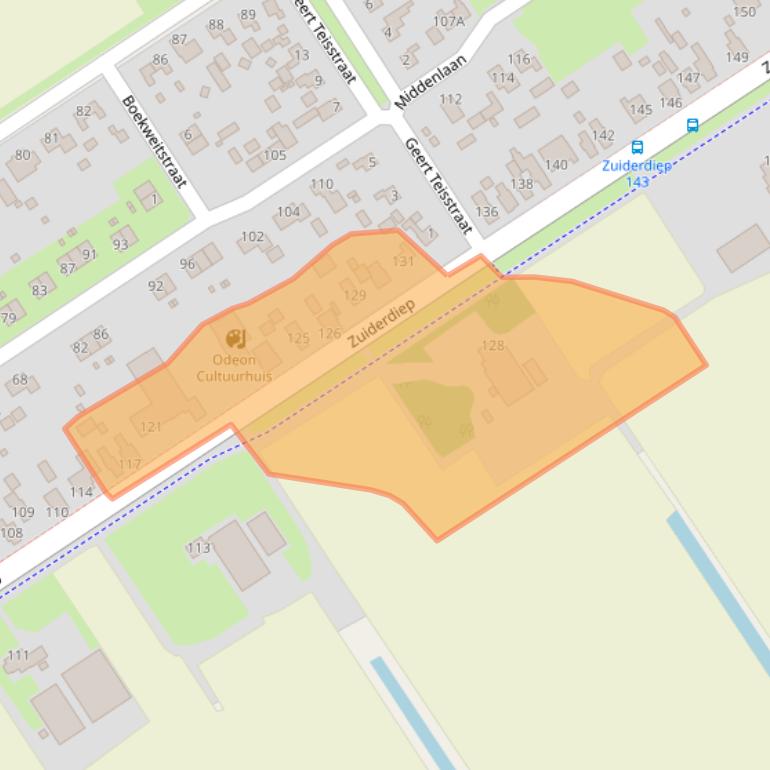 Kaart van postcodegebied 9571BG.