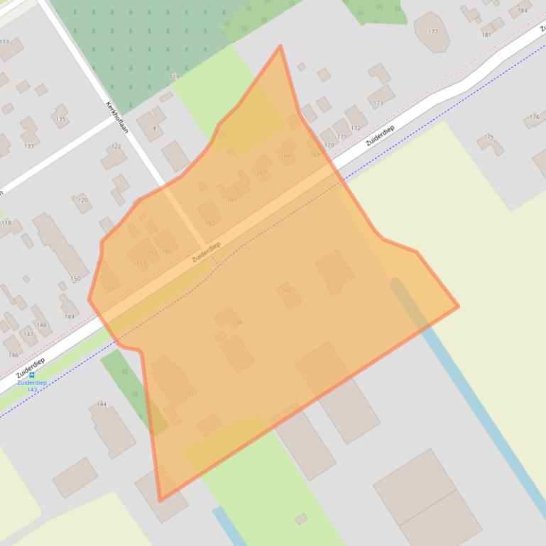 Kaart van postcodegebied 9571BJ.