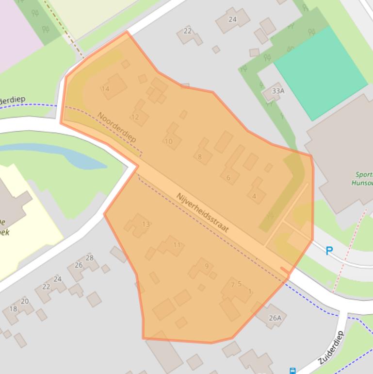 Kaart van postcodegebied 9571CA.