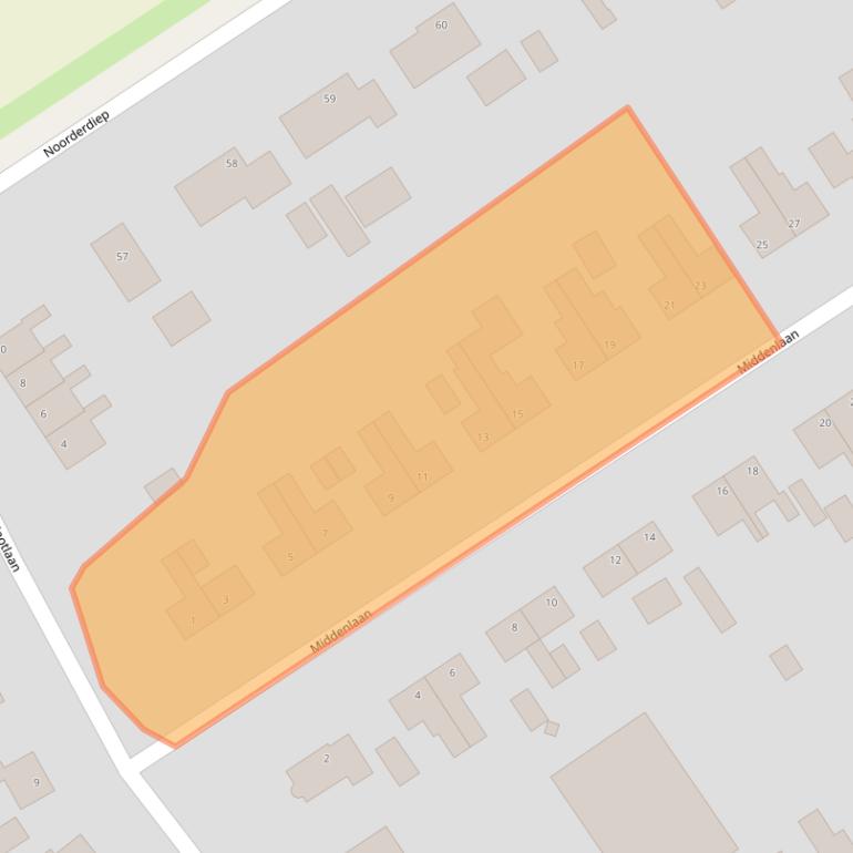 Kaart van postcodegebied 9571CD.