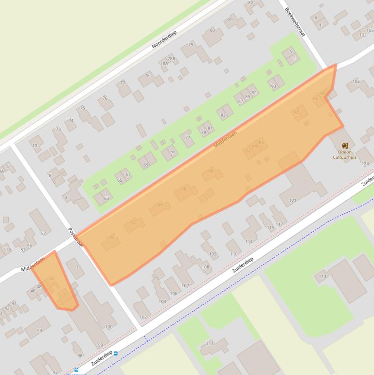 Kaart van postcodegebied 9571CK.