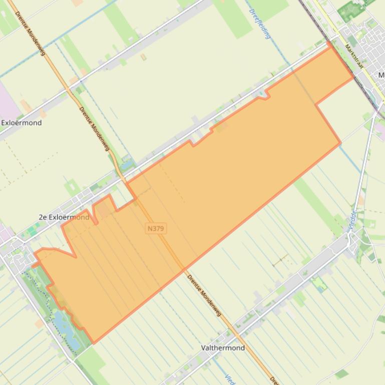 Kaart van postcodegebied 9571CT.