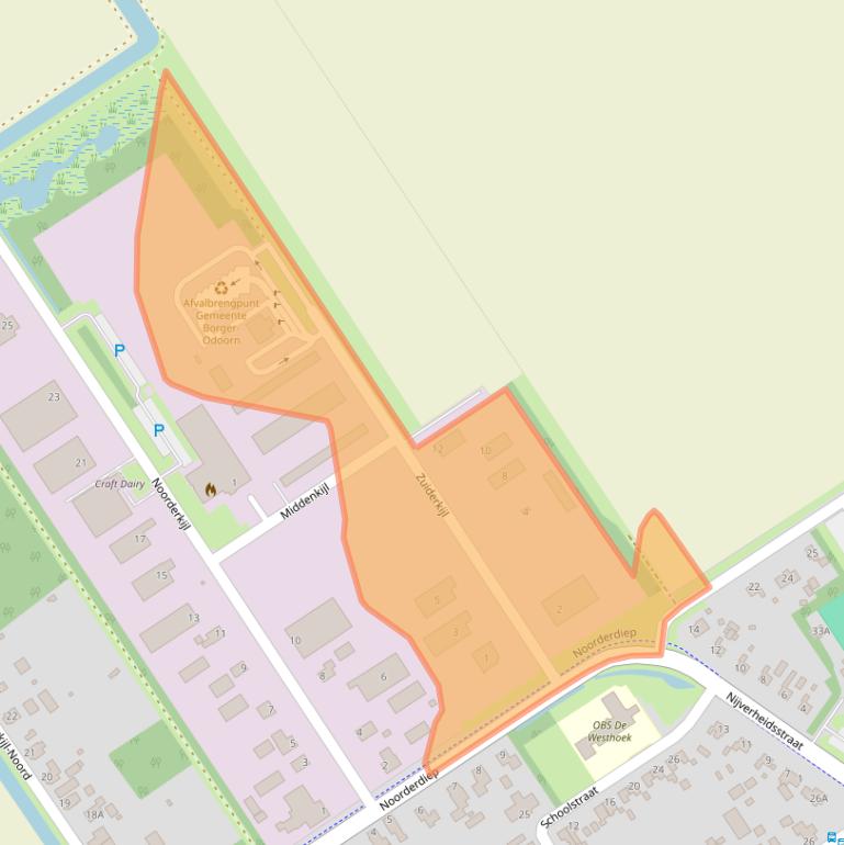 Kaart van postcodegebied 9571TC.