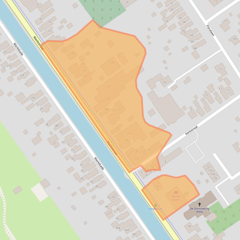 Kaart van postcodegebied 9581AB.