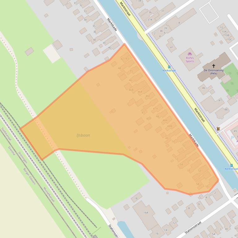 Kaart van postcodegebied 9581AS.