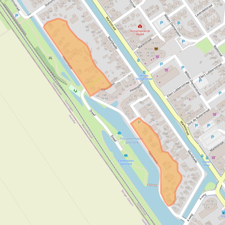 Kaart van postcodegebied 9581AZ.