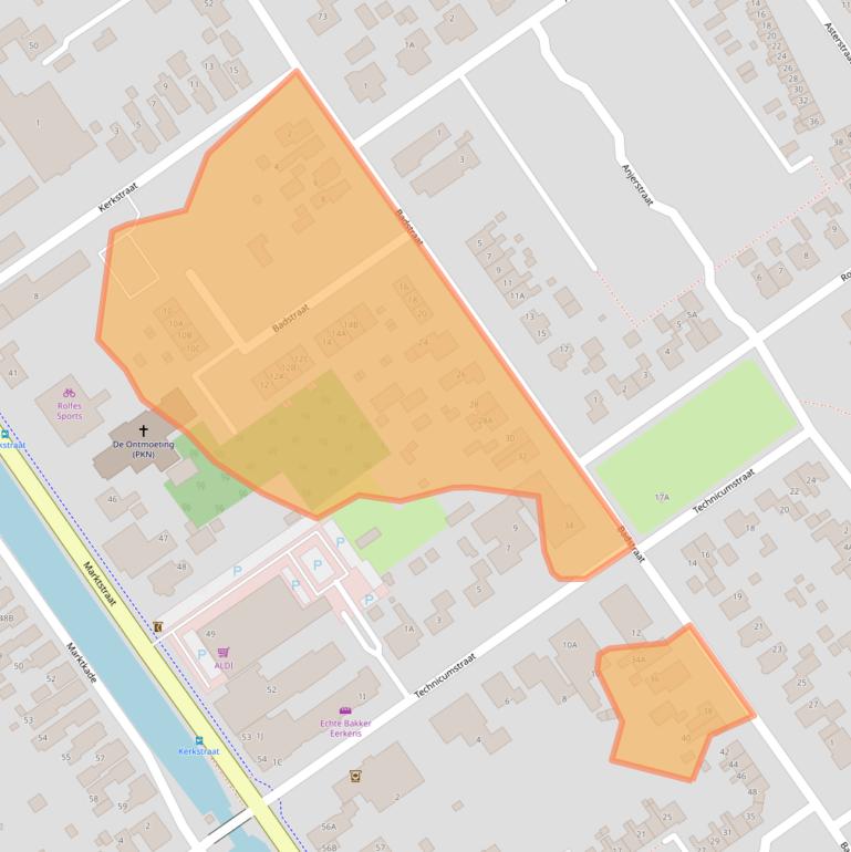 Kaart van postcodegebied 9581BD.