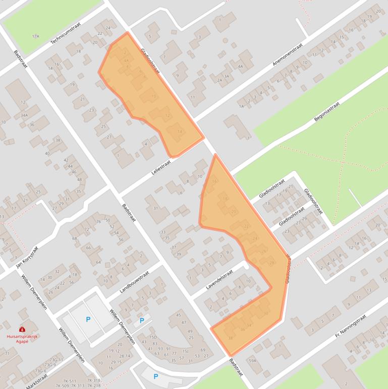 Kaart van postcodegebied 9581BZ.