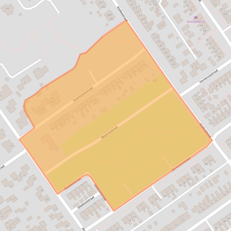 Kaart van postcodegebied 9581CA.