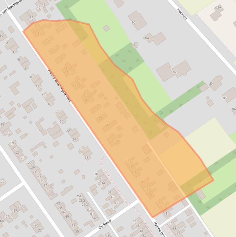 Kaart van postcodegebied 9581CH.