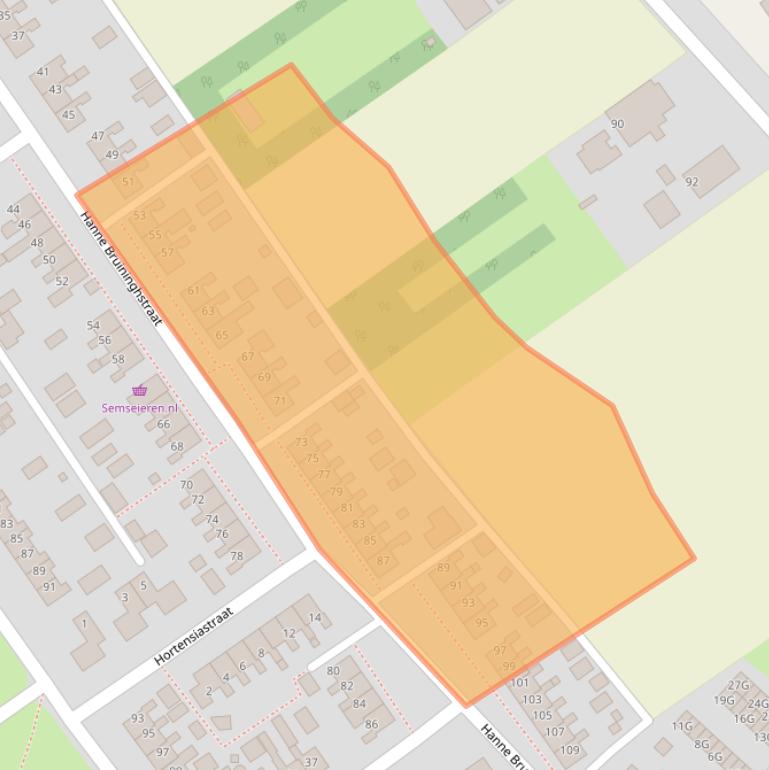 Kaart van postcodegebied 9581CJ.
