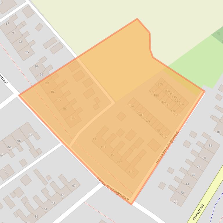 Kaart van postcodegebied 9581CK.