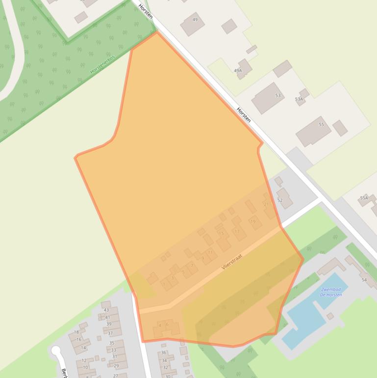 Kaart van postcodegebied 9581CX.