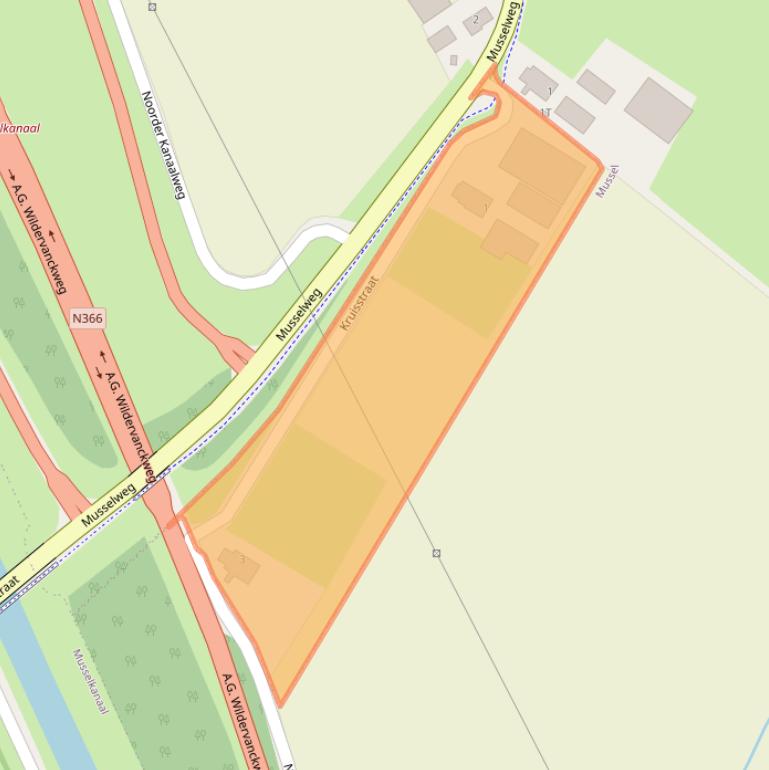 Kaart van postcodegebied 9581DE.