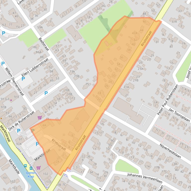 Kaart van postcodegebied 9581EC.