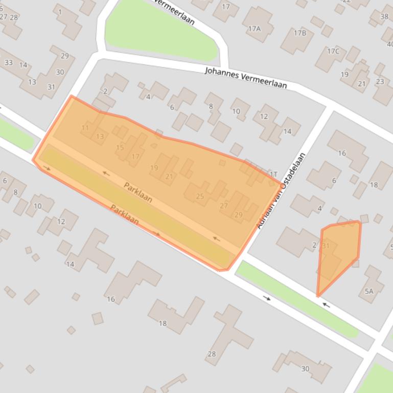 Kaart van postcodegebied 9581EG.