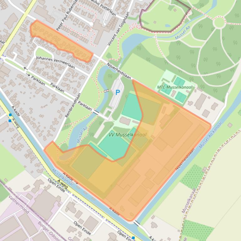 Kaart van postcodegebied 9581EK.