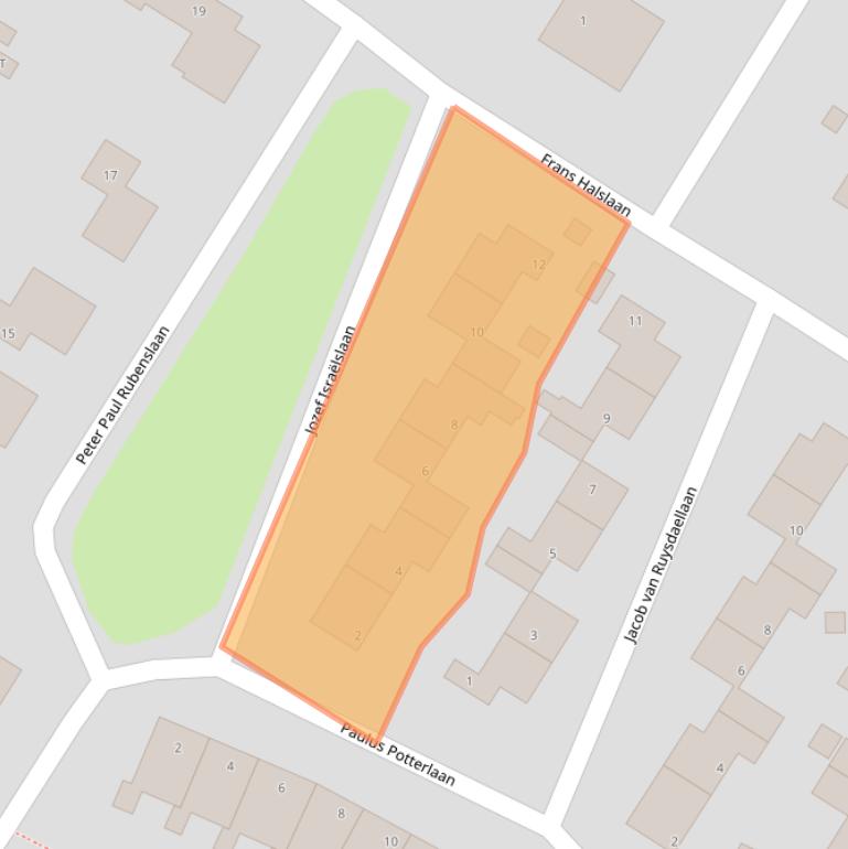 Kaart van postcodegebied 9581ER.