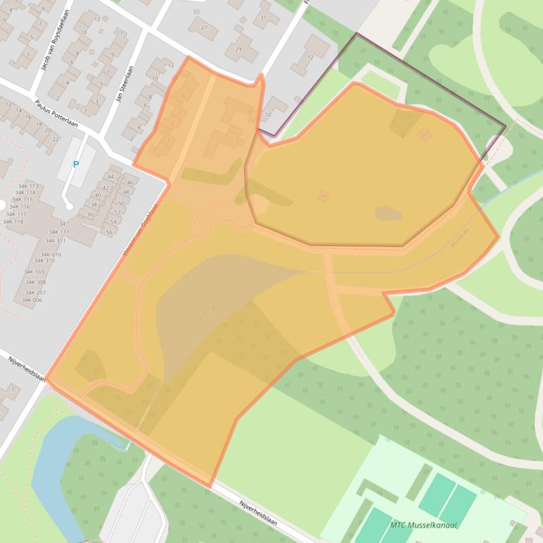 Kaart van postcodegebied 9581EV.