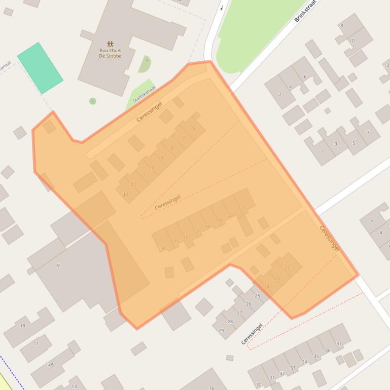 Kaart van postcodegebied 9581GL.