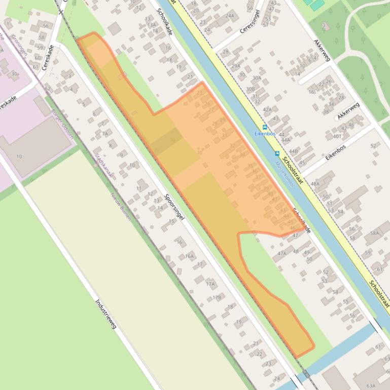 Kaart van postcodegebied 9581HB.