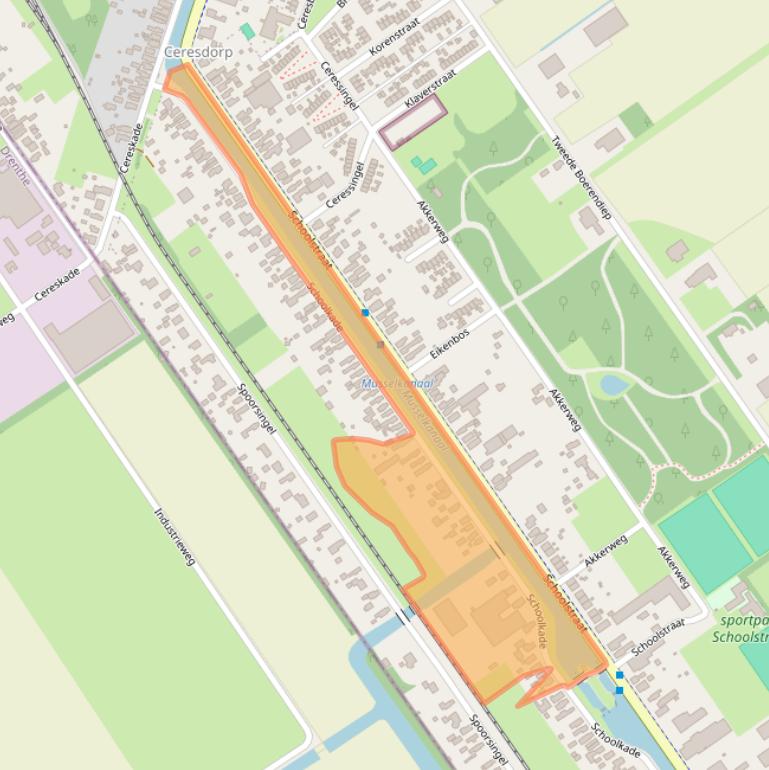 Kaart van postcodegebied 9581HC.