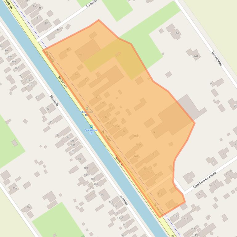 Kaart van postcodegebied 9581JE.