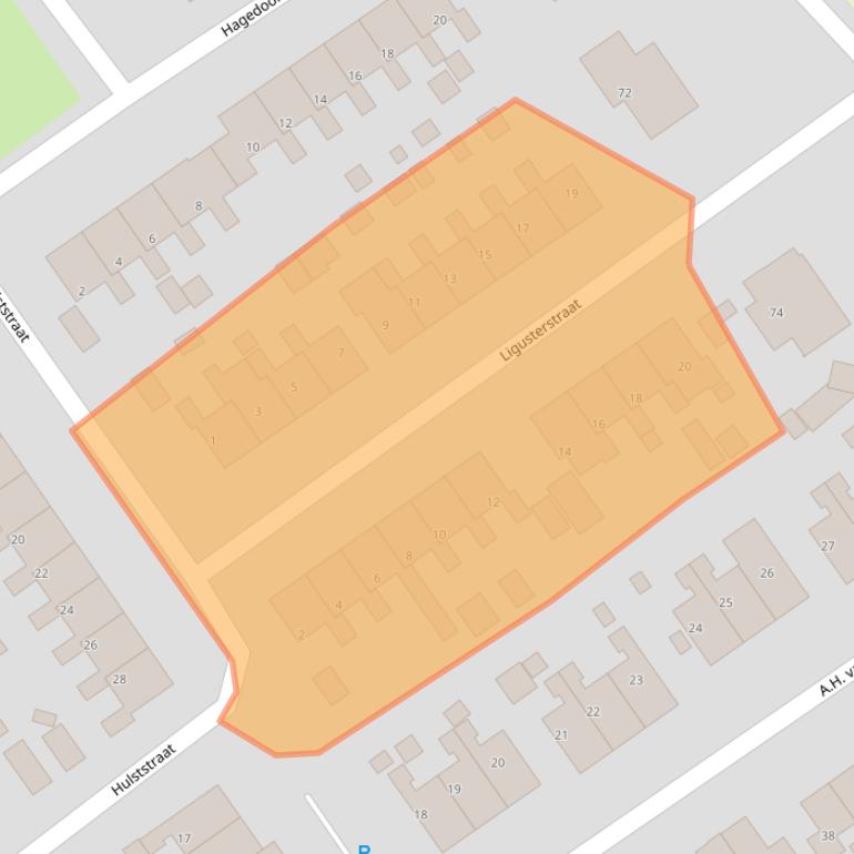 Kaart van postcodegebied 9581KC.