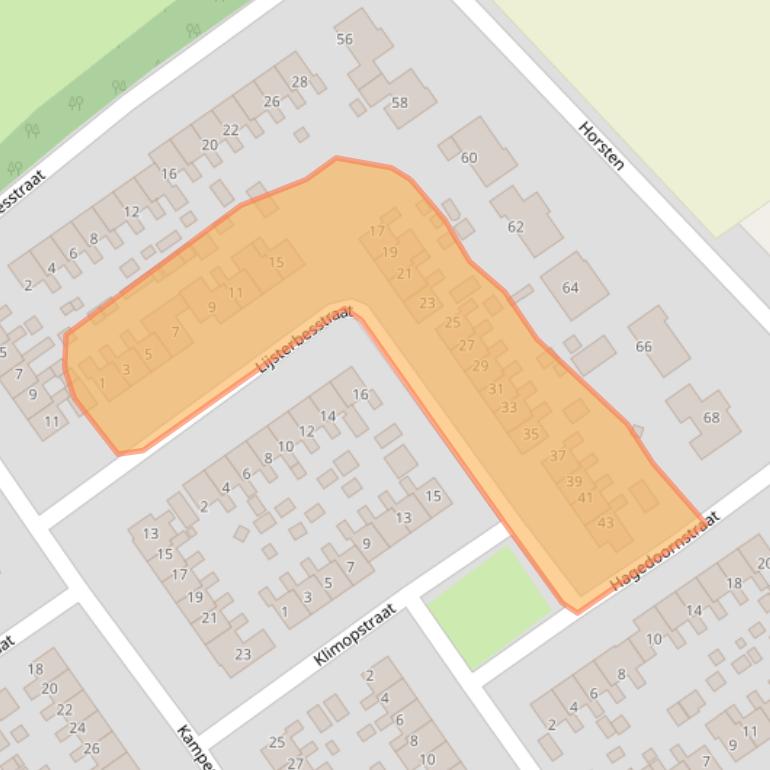 Kaart van postcodegebied 9581KE.