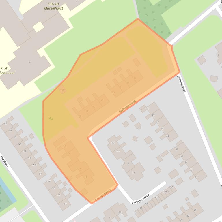 Kaart van postcodegebied 9581KV.
