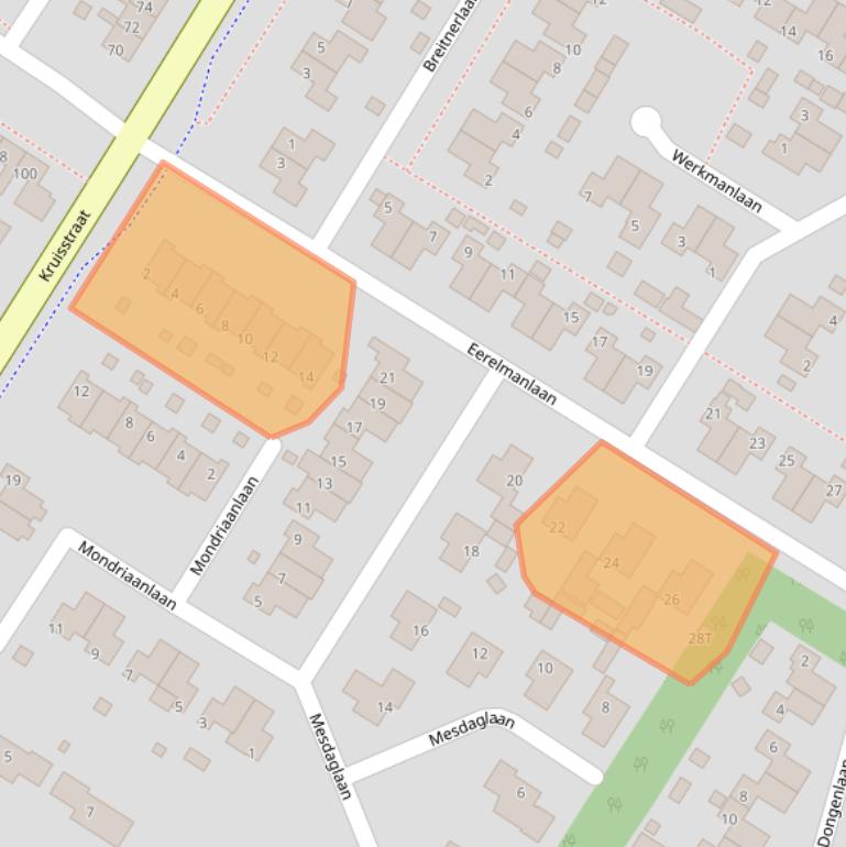 Kaart van postcodegebied 9581LB.