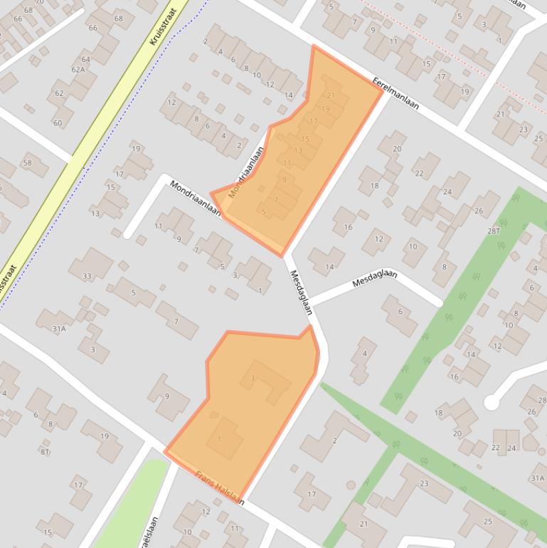 Kaart van postcodegebied 9581LC.