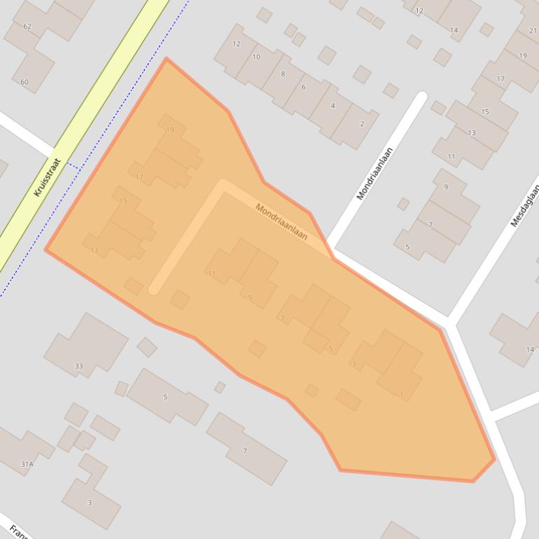 Kaart van postcodegebied 9581LG.