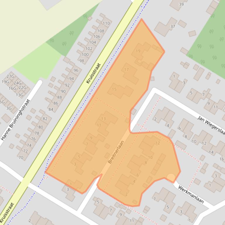 Kaart van postcodegebied 9581LK.