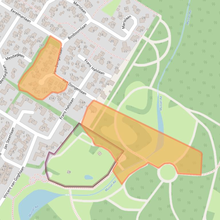 Kaart van postcodegebied 9581LL.