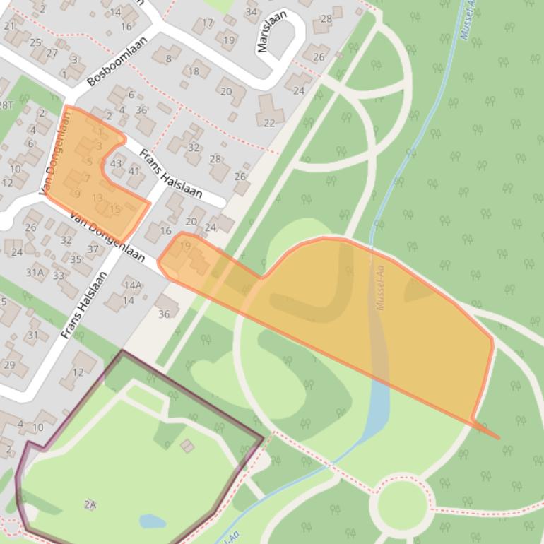 Kaart van postcodegebied 9581LN.