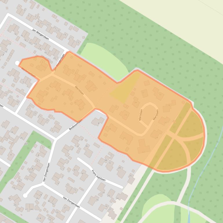 Kaart van postcodegebied 9581LP.