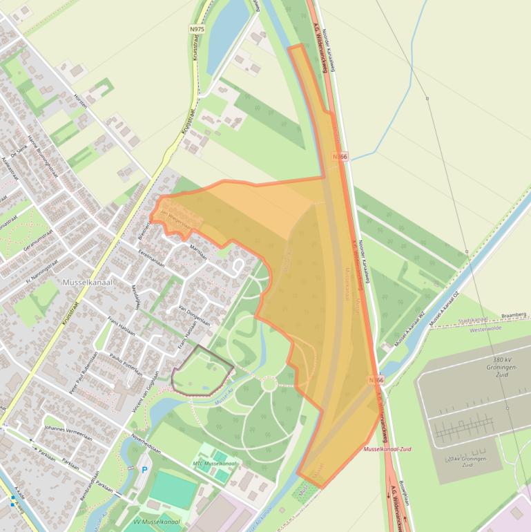 Kaart van postcodegebied 9581LR.