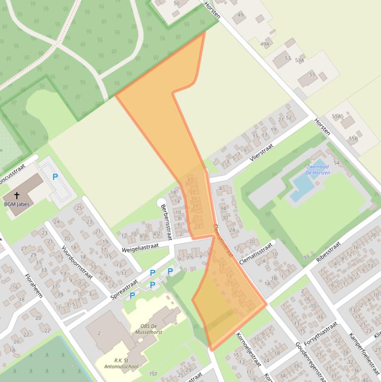 Kaart van postcodegebied 9581MA.