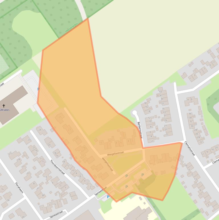 Kaart van postcodegebied 9581MB.