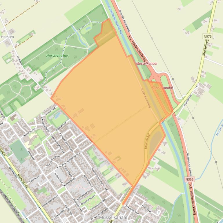 Kaart van postcodegebied 9581TC.