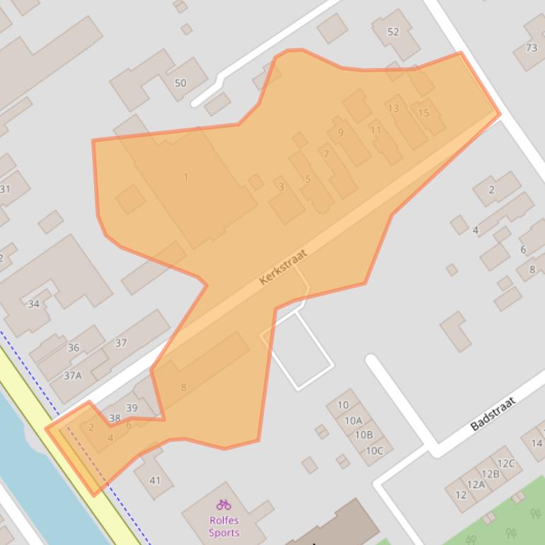 Kaart van postcodegebied 9581TV.