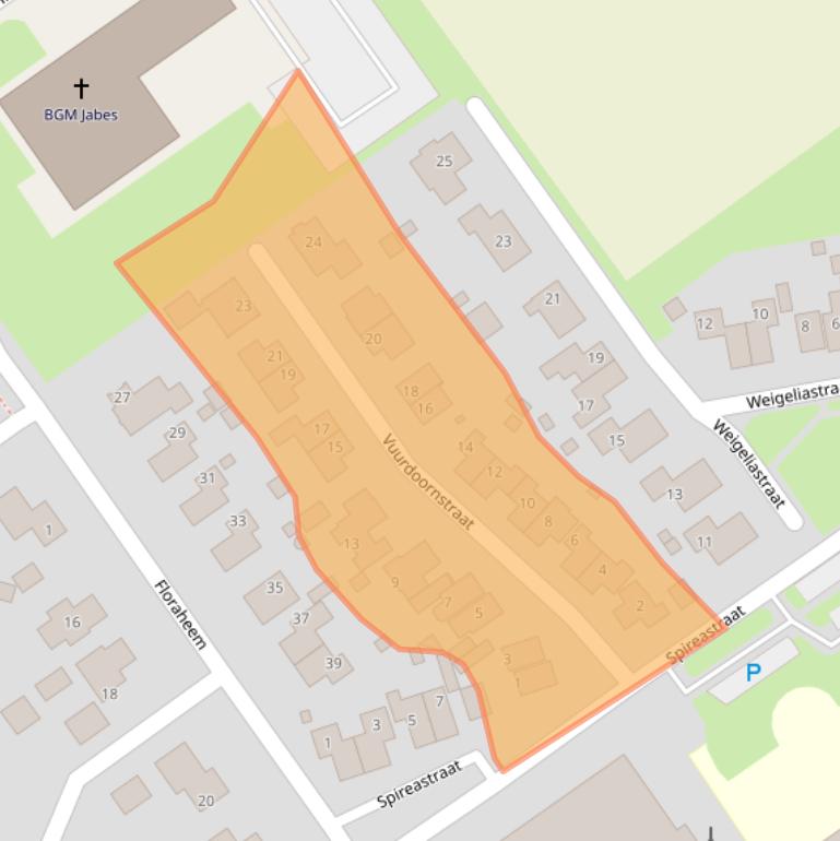 Kaart van postcodegebied 9581VA.