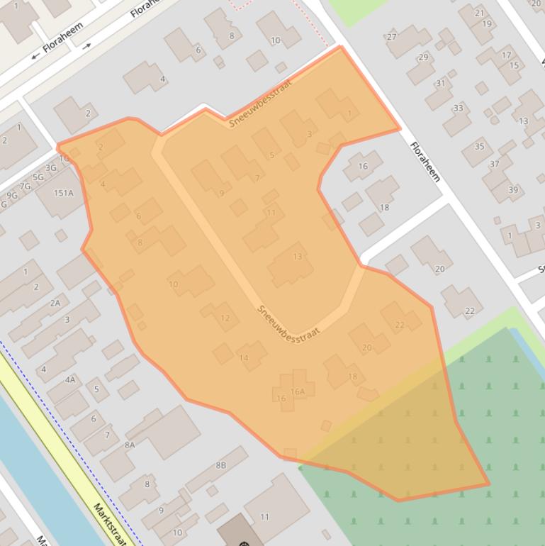 Kaart van postcodegebied 9581VB.