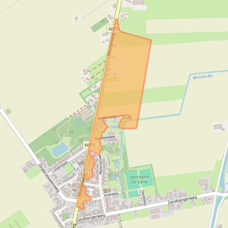 Kaart van postcodegebied 9584AB.